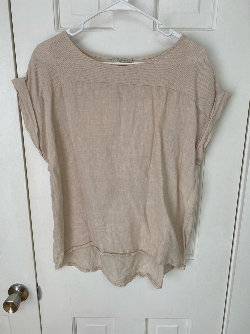 Light Beige Linen Tunic Top